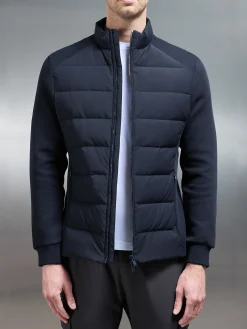 Hybrid Technical Puffer Jacket - Navy