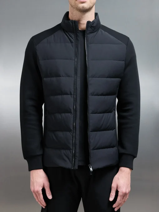 Hybrid Technical Puffer Jacket - Black