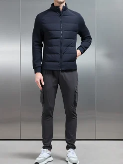 Hybrid Technical Puffer Jacket - Navy