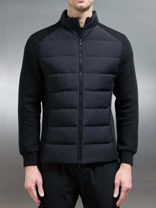 Hybrid Technical Puffer Jacket - Black