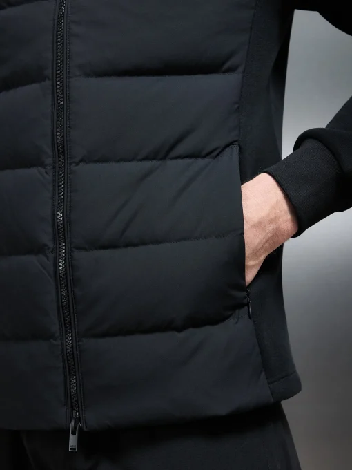 Hybrid Technical Puffer Jacket - Black
