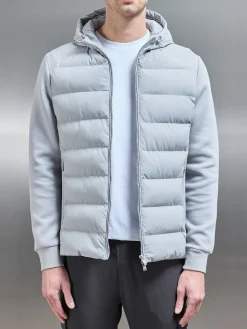 Hybrid Technical Puffer Windbreaker - Mid Grey