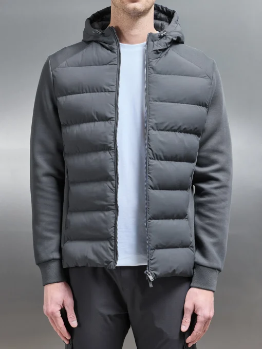 Hybrid Technical Puffer Windbreaker - Grey