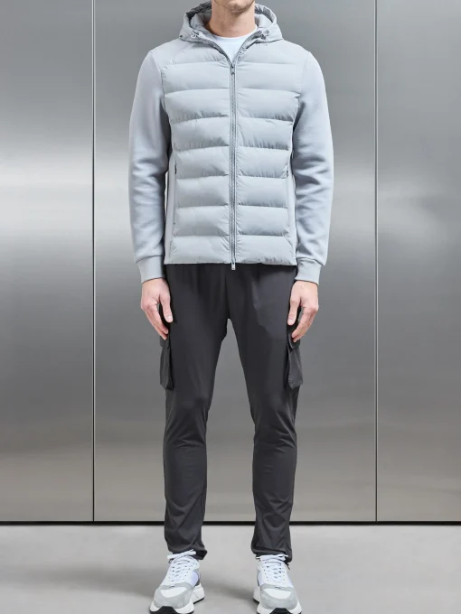 Hybrid Technical Puffer Windbreaker - Mid Grey