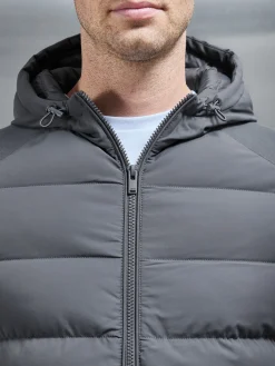 Hybrid Technical Puffer Windbreaker - Grey