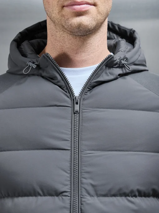Hybrid Technical Puffer Windbreaker - Grey