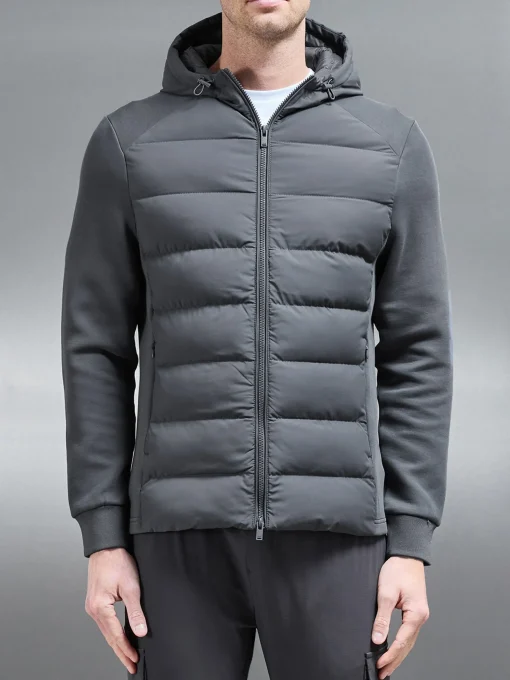 Hybrid Technical Puffer Windbreaker - Grey