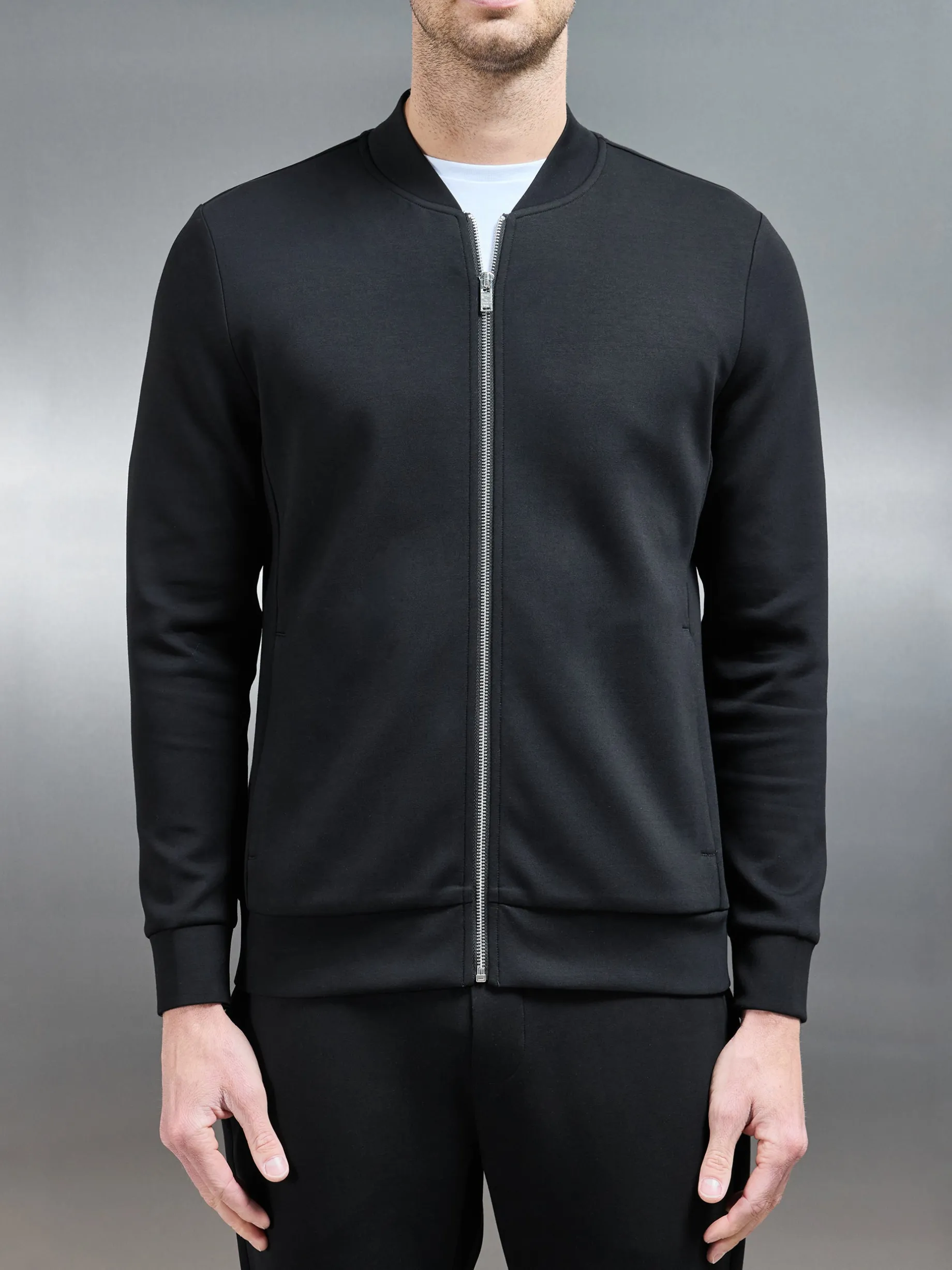 Interlock Jersey Bomber Jacket - Black