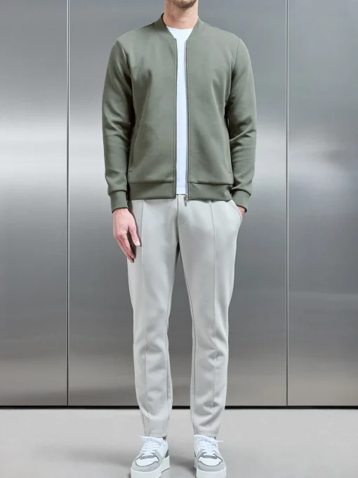 Interlock Jersey Bomber Jacket - Sage