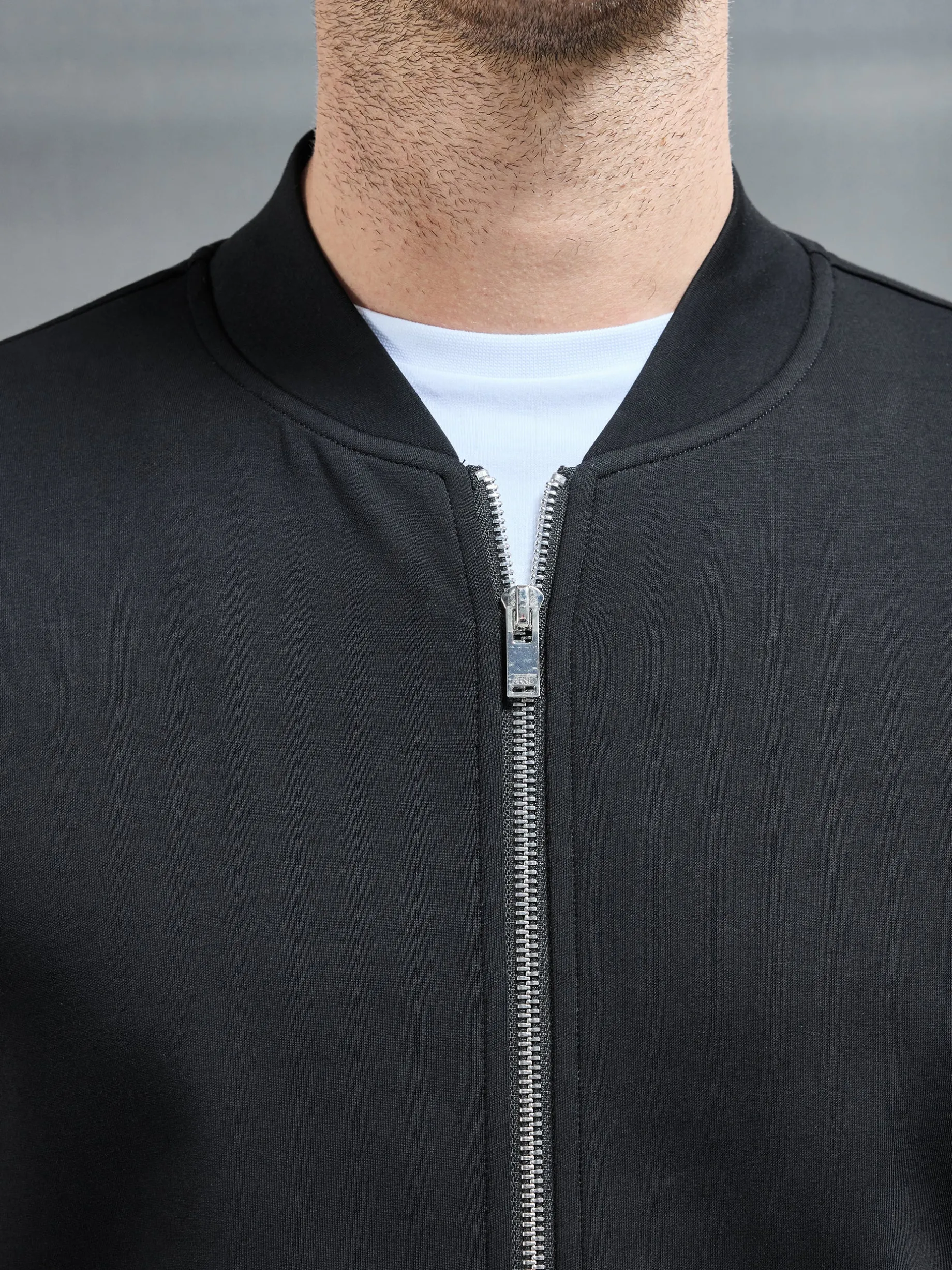 Interlock Jersey Bomber Jacket - Black