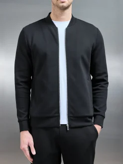 Interlock Jersey Bomber Jacket - Black