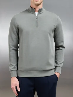 Interlock Jersey Half Zip - Sage