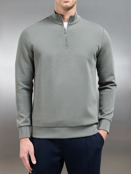 Interlock Jersey Half Zip - Sage