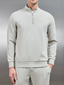 Interlock Jersey Half Zip - Stone