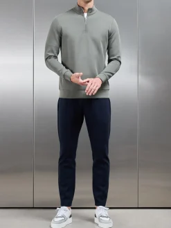 Interlock Jersey Half Zip - Sage