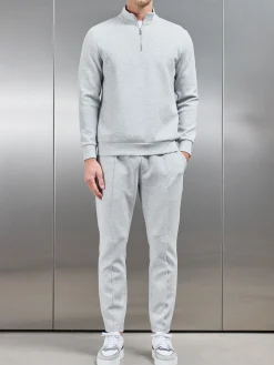Interlock Jersey Half Zip - Marl Grey