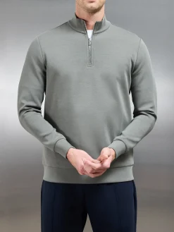 Interlock Jersey Half Zip - Sage