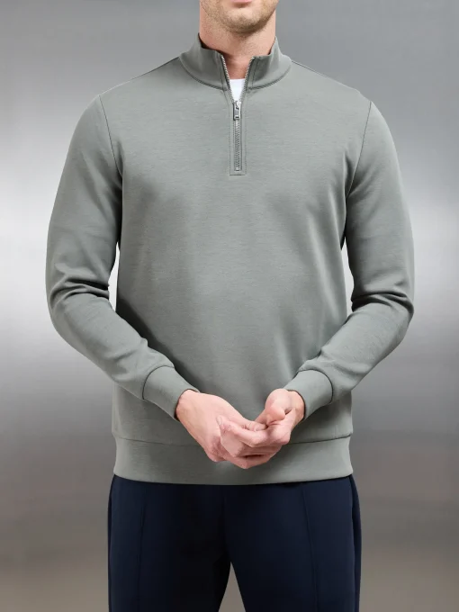 Interlock Jersey Half Zip - Sage