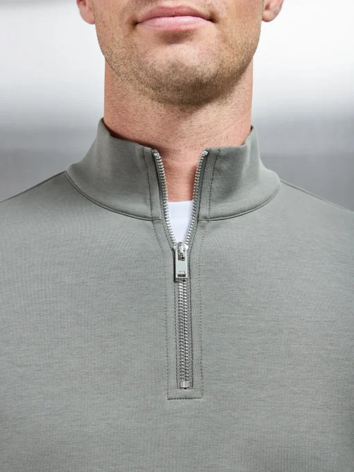 Interlock Jersey Half Zip - Sage