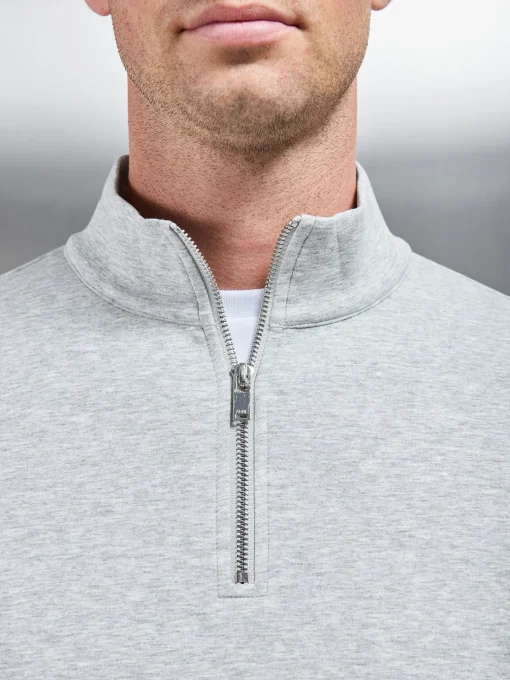 Interlock Jersey Half Zip - Marl Grey