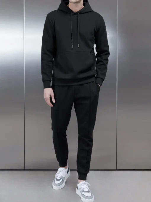Interlock Jersey Hoodie - Black