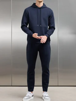 Interlock Jersey Hoodie - Navy