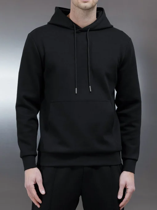 Interlock Jersey Hoodie - Black