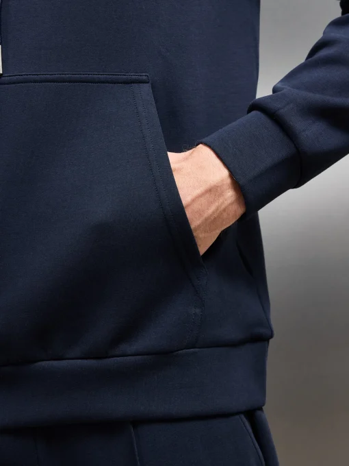 Interlock Jersey Hoodie - Navy