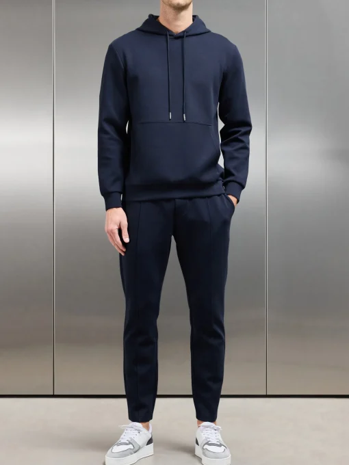 Interlock Jersey Hoodie - Navy
