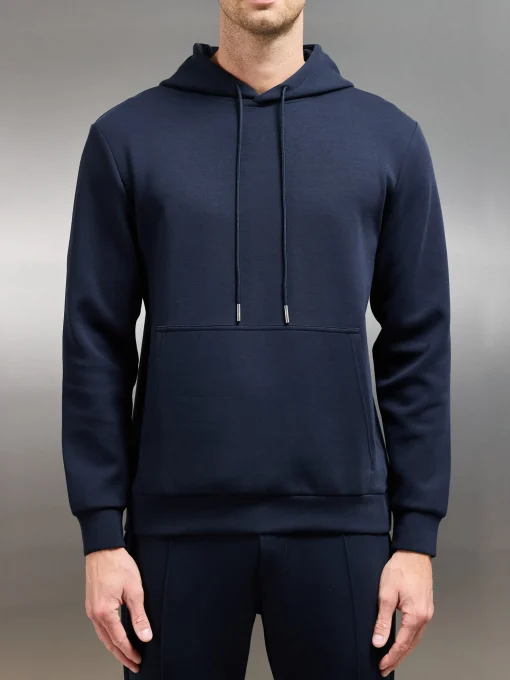 Interlock Jersey Hoodie - Navy