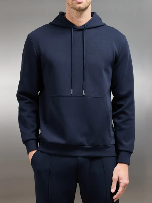 Interlock Jersey Hoodie - Navy