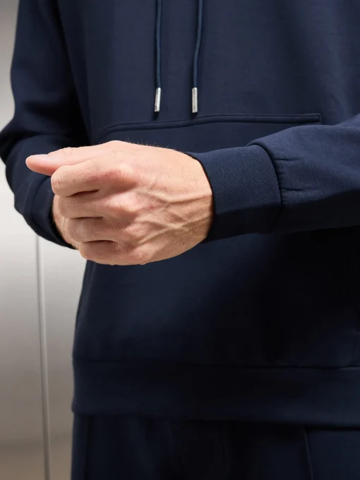 Interlock Jersey Hoodie - Navy