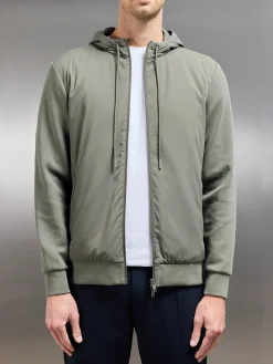 Interlock Jersey Hybrid Windbreaker - Sage