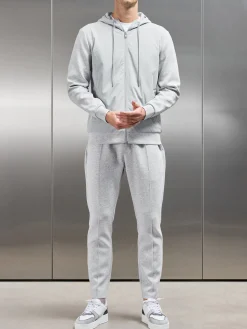 Interlock Jersey Hybrid Windbreaker - Marl Grey