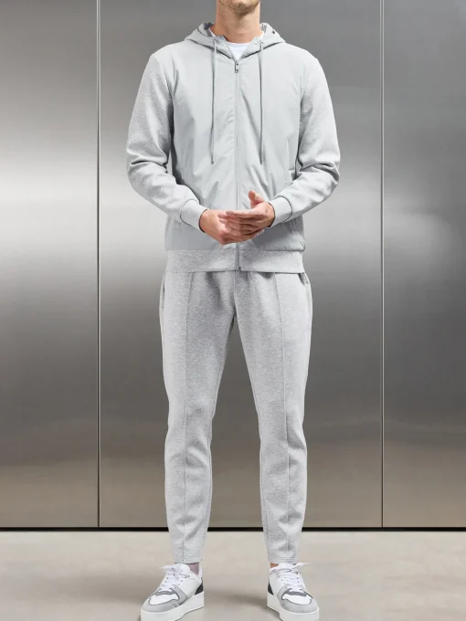 Interlock Jersey Hybrid Windbreaker - Marl Grey
