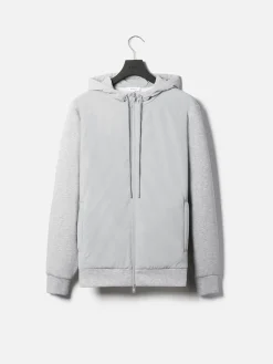 Interlock Jersey Hybrid Windbreaker - Marl Grey