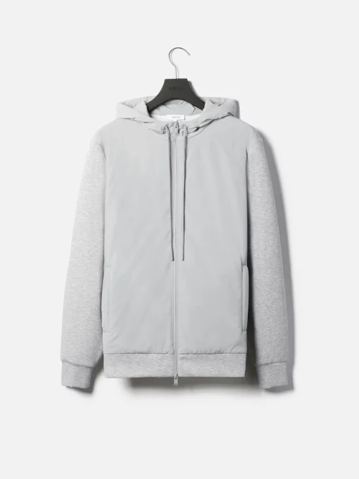 Interlock Jersey Hybrid Windbreaker - Marl Grey