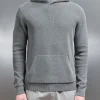 Knitted Ribbed Hoodie - Sage