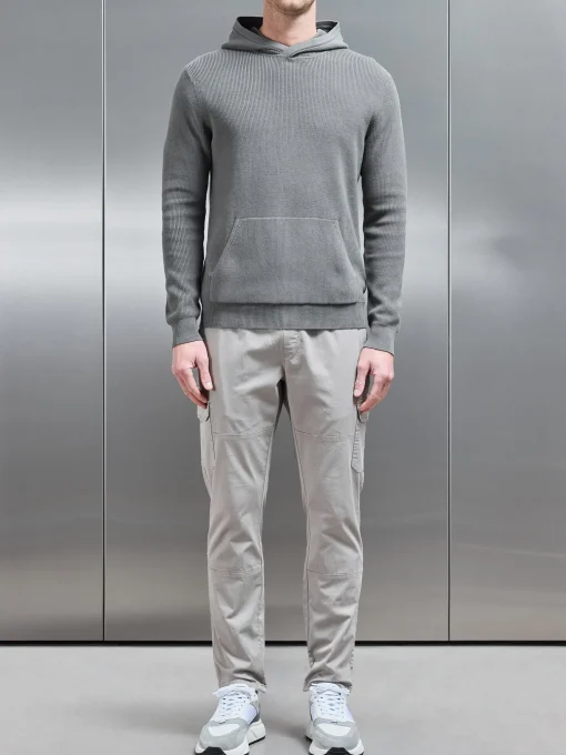 Knitted Ribbed Hoodie - Sage
