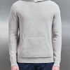 Knitted Ribbed Hoodie - Stone