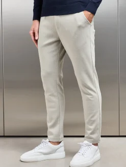 Knitted Tailored Chino Trouser - Stone