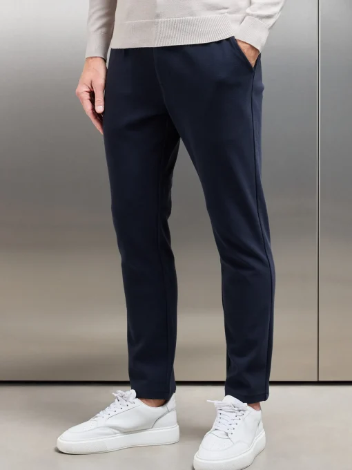 Knitted Tailored Chino Trouser - Navy