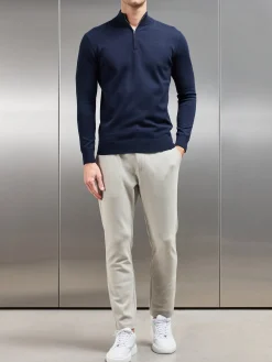 Knitted Tailored Chino Trouser - Stone