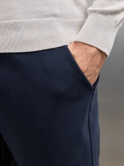 Knitted Tailored Chino Trouser - Navy
