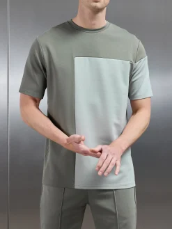 Luxe Colour Block T-Shirt - Sage