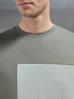 Luxe Colour Block T-Shirt - Sage