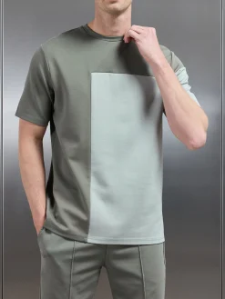 Luxe Colour Block T-Shirt - Sage