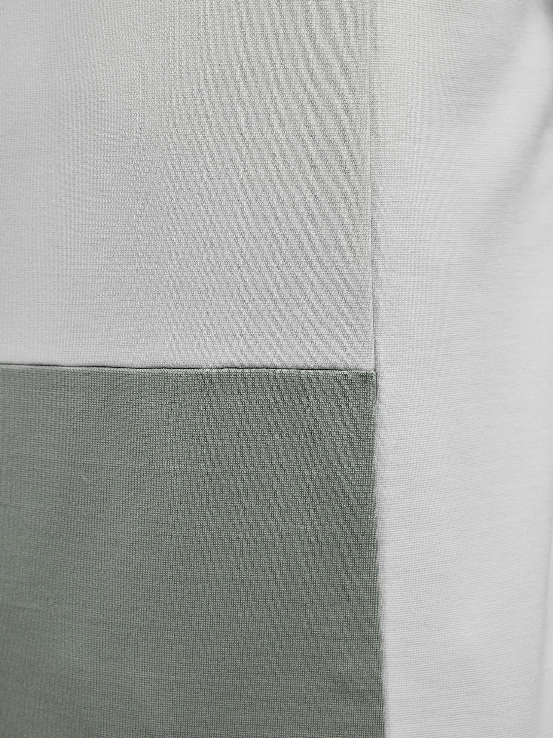 Luxe Colour Block Zip Polo Shirt - Sage