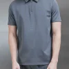 Luxe Half Zip Polo Shirt - Grey