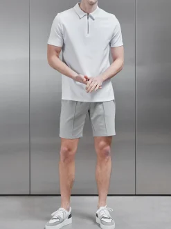 Luxe Half Zip Polo Shirt - White